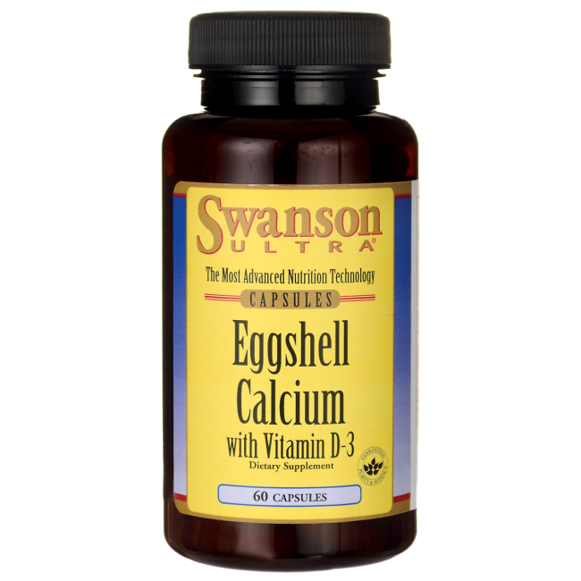 Swanson Eggshell Calcium with Vitamin D3 60 Capsules