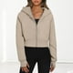 thumbnail image 1 of Sudadera recortada para mujer Sudadera de salón de color sólido Tops cómodos de entrenamiento de invierno, 1 of 8