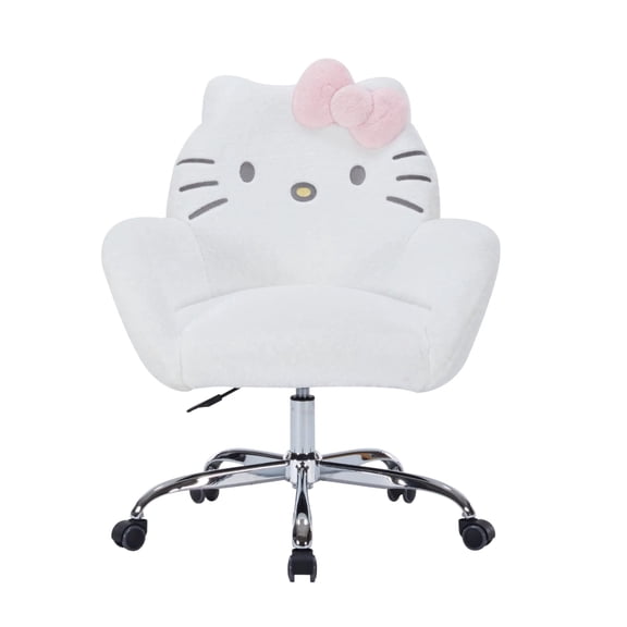 Impressions Vanity Hello Kitty Cozy Swivel Vanity Chair with 360 Degree Rolling Wheels (White)