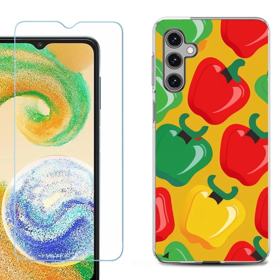 OneToughShield ® Compatible with Samsung Galaxy A15 5G, Shockproof Phone Case, with Tempered Glass Screen Protector - Bell Pepper