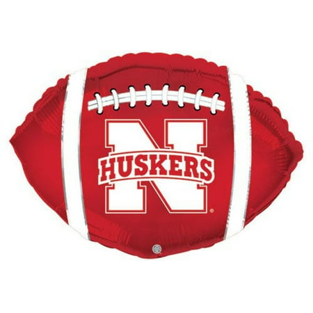 21 inch Nebraska Cornhuskers Football Foil Mylar Balloon - Party Supplies Decorations