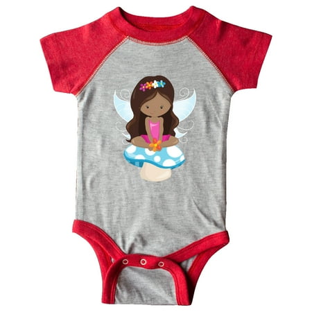 

Inktastic African American Fairy Fairy Sitting On Mushroom Gift Baby Girl Bodysuit
