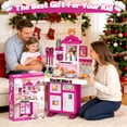 thumbnail image 7 of LINXUXIE Kids Kitchen Playset,Toddler Kitchen Playset with Sound & Light,Cooking Stove,Play Sink,Play Food Toy and Kitchen Accessories,Play Kitchen for Toddlers 1-3,Perfect Gifts for Girls Boys, 7 of 7