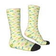thumbnail image 2 of Goofa Armadillo Floral Printed Men's Crew Socks, Soft Durable Breathable Moisture-Wicking with Odor Control Cotton socks, 2 of 9