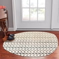 thumbnail image 5 of White Area Rug 6X9, Geometric Wool, Wool Area Rugs, Hallway Living room, Oval Carpet, 5 of 6