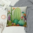 thumbnail image 2 of COMIO Summer Tropical Cactus Floral Decorative Throw Pillow Covers Green Plants Flower Burlap Square Outdoor Cushion Cover Pillow Case for Couch Car Sofa Bed Decor, 2 of 5