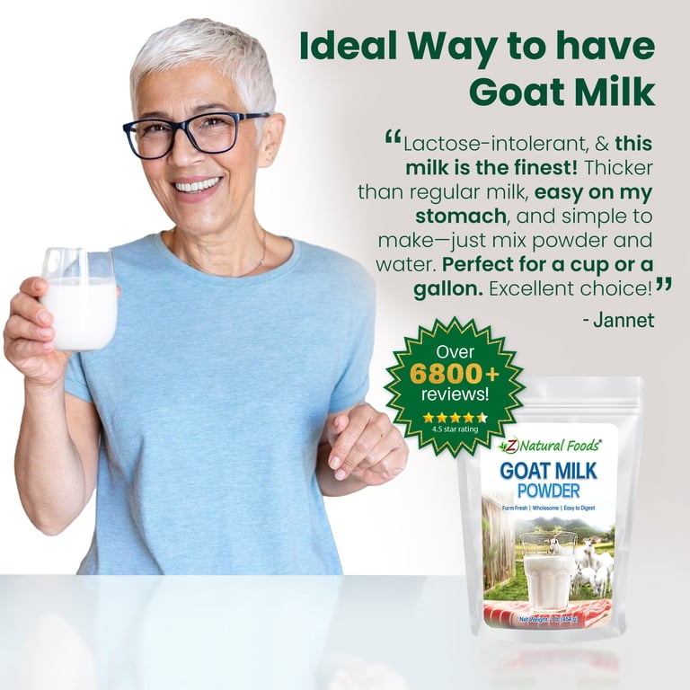 Z Natural Foods Full Cream Goat Milk Powder 1Lb, Rich in Nutrients