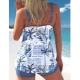 thumbnail image 3 of Women Two Piece Tankini Swimsuit Tummy Control Long Torso Top and High Waisted Boyshorts Bathing Suits, 3 of 6