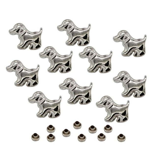 Paquete de 10 Aleación de Plata Punks de Costura Sujetadores de Bricolaje Remaches Ropa de Cuero Artesanía Suministros de Reparación Perros Patrones R Baoblaze Patrones de perros Remaches
