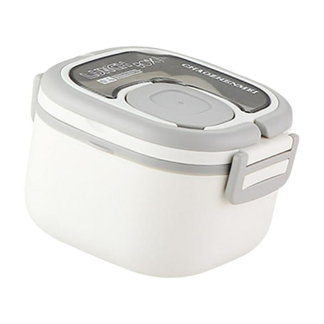 simhoa Airtight Rectangle Lunch Boxes Hot or Cold Food Storage Salad Container Reusable White Steel