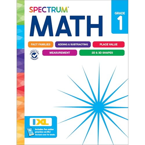 Pre-Owned Spectrum 1st Grade Math Workbook, Mathematics Activity Book for Kids Ages 6-7, Addition, Subtraction, Place Value, Shapes, and More, Classroom or Homeschool Curriculum, 9781483871448, 14838