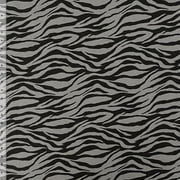 Black Zebra Stripes on Gray Cotton Spandex Knit Fabric - By The Yard