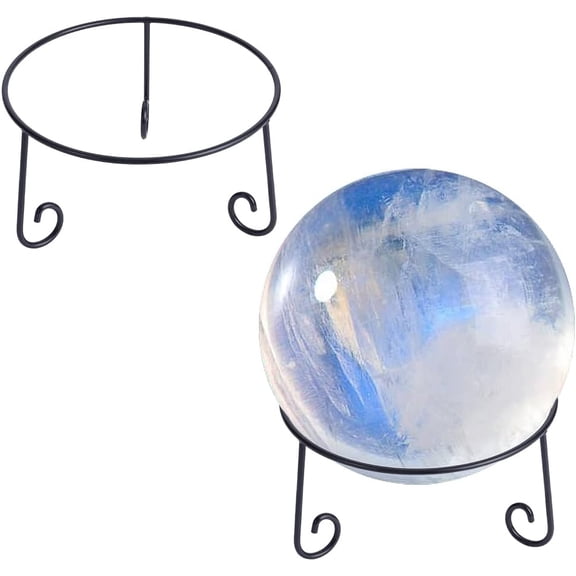 2 Pack Metal Gazing Ball Stand Outdoor Garden Gazing Globe Display Stands Short Black Iron Sphere Holders