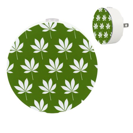 

Night Light Night Lights Plug into Wall 2-Pack Nightlight Plug in Night Light Dusk to Dawn Night Lamp Led Night Light for Adults Kids Room Psyche Green Leaves