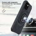 thumbnail image 2 of Wireless PROTECH Case Compatible with Apple iPhone 15 Phone (Screen Size 6.1 ) Ring Kickstand Magnetic Car Mount, PC and TPU Impact-Resistant Protective Case (Black), 2 of 6