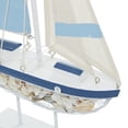 thumbnail image 5 of DecMode Pine wood Coastal Sailing Boat Sculpture, Beige, 5 of 11