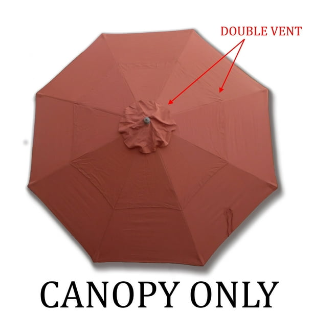 Covered Living Double Vented Replacement Umbrella Canopy For 11ft 8