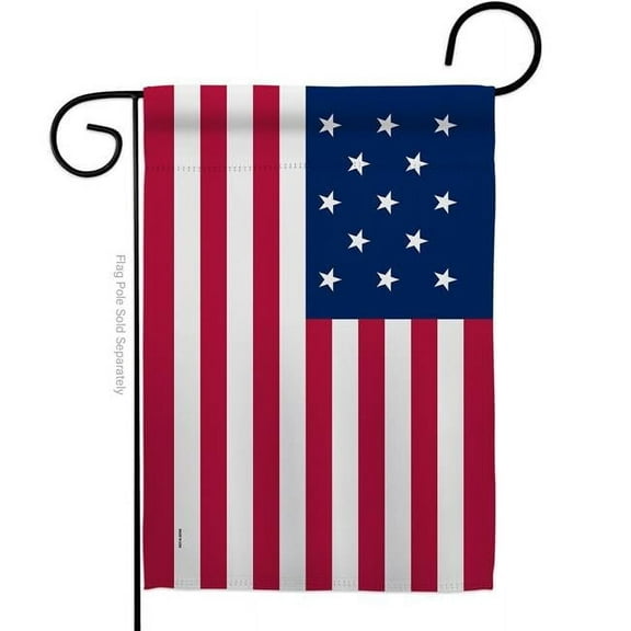 Americana Home & Garden G141099-BO 13 x 18.5 in. Flag of the United State 1777-1795 American Old Glory Garden Flag with Double-Sided House Decoration Banner Yard Gift