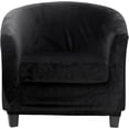 thumbnail image 1 of Housse de Fauteuil Club Ensemble de Pièces Housses de Fauteuil Tub avec Housse de Coussin Housses de Fauteuil en Velours Extensible Housses de Fauteuil Tonneau Rond Doux pour Salon Bar Comptoir Club (Velours), 1 of 8