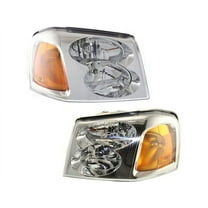 Headlight Assembly Set of 2 - Compatible with 2002 - 2009 GMC Envoy 2003 2004 2005 2006 2007 2008
