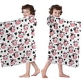thumbnail image 4 of White Cow Bow Pattern Hooded Bath Towel，60"x35" for Ages 3 To 12 Kids, Quick Dry Lightweight Soft Microfiber Hood Beach Towel Cover Up for Kids, 4 of 7