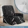 thumbnail image 4 of Renewold Stretch Recliner Cover Non-Slip Recliner Slipcover 4 Pieces Soft Lazy Boy Recliner Chair Cover with Pocket and Elastic Bottom for Living Room, Marble Crack Black, 4 of 8