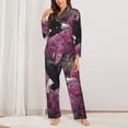 thumbnail image 2 of Lsque Flower Bald Eagle Pattern Long Sleeve Pajama Set for Women - Soft 2-Piece Sleepwear and Loungewear Set with Pockets, Comfy Nightwear-Large, 2 of 7