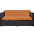 thumbnail image 3 of Gather Outdoor Patio Loveseat in Espresso Orange, 3 of 3