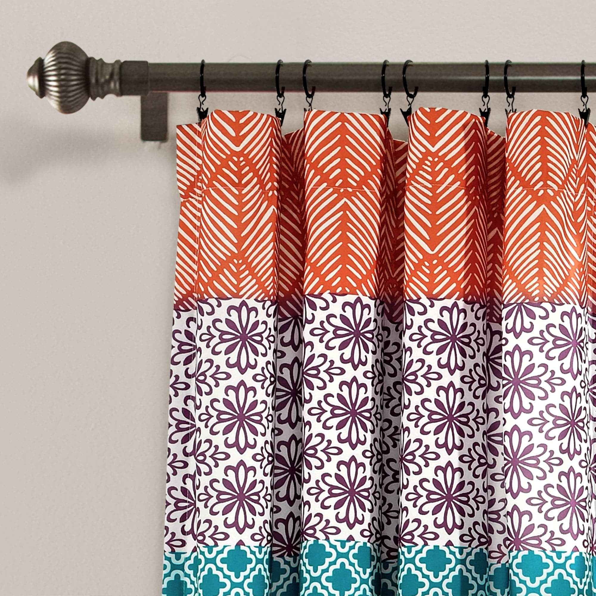 Lush Decor Premium Striped Drapes - Bohemian Stripe Window Panel Set - 84x52 in Turquoise - 2 Piece