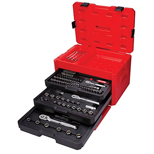 RAFTSMAN 243 Piece Tool Set 1 4 3 8 and 1 2 in. Drive 6 Point 72 Tooth Ratchets 243 Piece