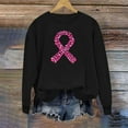 thumbnail image 5 of yoeyez Breast Cancer Awareness Shirts for Mom Pink Ribbon Graphic Tee Long Sleeve Crewneck Sweatshirts Pullover Black,XS, 5 of 5
