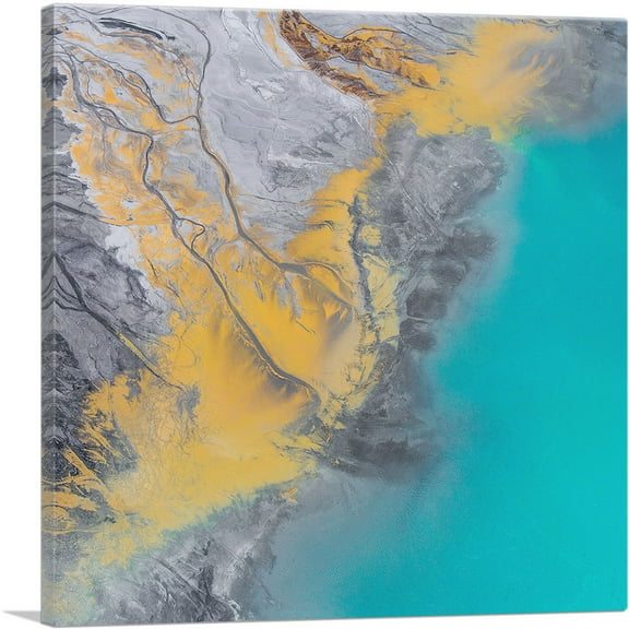 ARTCANVAS Abstract Ground Texture Home decor Canvas Art Print - Size: 18" x 18" (0.75" Deep)