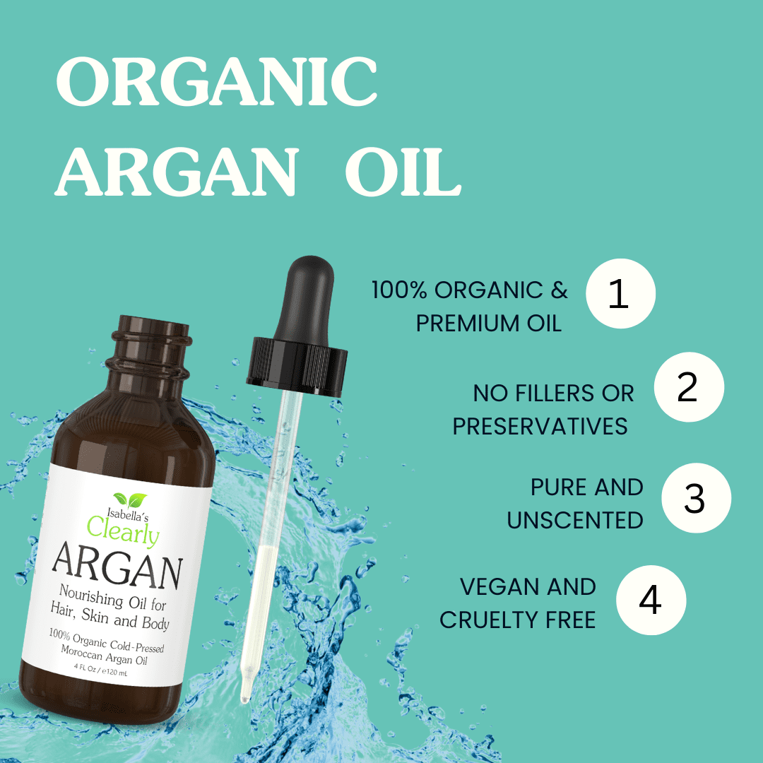 Organic ARGAN Oil of Morocco | 100% Pure Cold Pressed Oil for Hair, for Face, for Scalp, for Skin, for Nails and for Body | Virgin, Unrefined, In Glass Bottle (Bulk 120 ml)