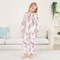 thumbnail image 5 of Fluffy Pajamas Set Fuzzy Winter Warm Pj Sets Pullover Tops and Long Pants Watercolor Abstract Wavy Lines X-Small, 5 of 8