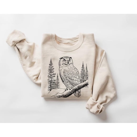 Snowy Owl Crewneck Sweater, Bird Sweatshirt, Bird Watching Apparel, Winter Animal Pullover, Wildlife Graphic528 Tshirt All Size S-5XL