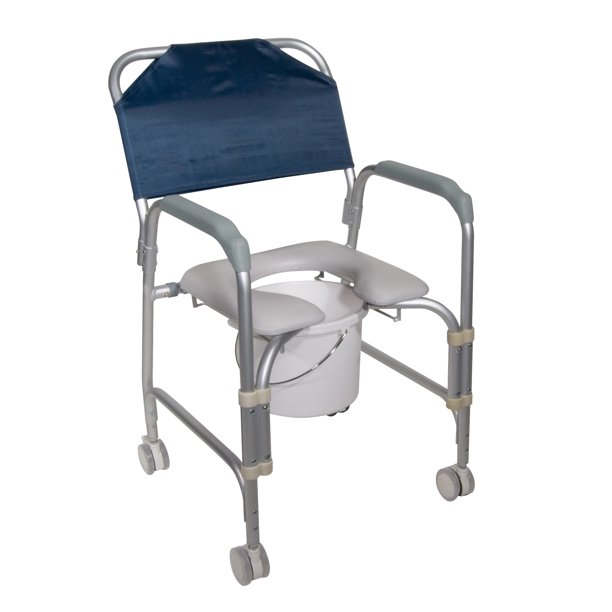 Drive Medical Lightweight Portable Shower Commode Chair With Casters Walmart Com Walmart Com