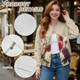 thumbnail image 6 of DISNIMO Northern Cardinal Printed Jackets for Women Floral Printed Sweatshirts Zip Up Outwear V Neck Jackets with Pockets, S, 6 of 7