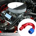 thumbnail image 2 of Auto 4AN 180 Grados Hembra Giratorio Manguera Conexión Extremo Adaptador Rojo Azul AN12, 2 of 8