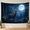 A, variant on XaaKee Tapestry Wall Hanging, Mystical Deer Full Moon Enchanted Woods Fantasy Nature Tapestry, High-Quality Polyester Bedroom Tapestry, 60x40Inch