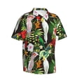 thumbnail image 2 of Hawaiian Shirt For Men, Artsy Cute Parrot Palm Leaves Mens Button Down Short Sleeve Shirt, Summer Beach Shirts For Men, 2 of 2