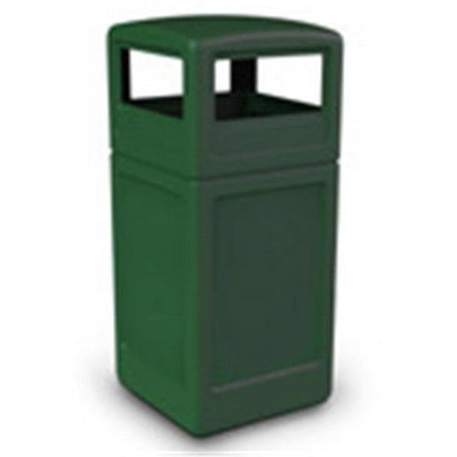 Commercial Zone 73295399 Square Dome Lid Trash Can- Forest Green