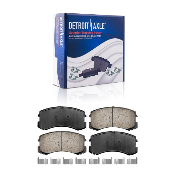Detroit Axle - Front Brake Pads for 2002-2007 Mitsubishi Lancer Pair Ceramic Brake Pads w/Hardware 2003 2004 2005 2006 Replacement