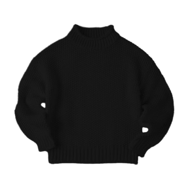 Suéteres de cuello alto para niñas Ropa de punto con manga de murciélago para niños Jersey grueso