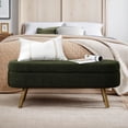 thumbnail image 3 of EHANCIS 43.5" Storage Ottoman Bench, Linen Upholstered End of Bed Bench, Entryway Seating for Bedroom Living Room Window, Holds 300 lbs, Green, 3 of 6