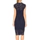 thumbnail image 2 of Vestido de cóctel elegante floral de encaje sin mangas para mujer, cuello redondo, hasta la rodilla, para fiestaXL brillar Electrónica, 2 of 5