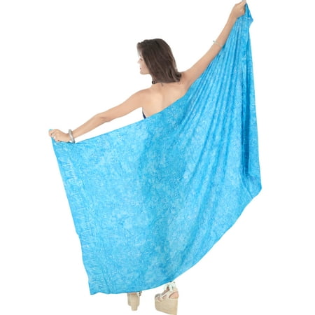 HAPPY BAY Women s Beach Bathing suit Wrap Bikini Swimwear Swim Cover up Summer Wraps Swimsuit Beachwear Sarong Coverups Skirts for Women One Size Turquoise  Floral