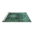 thumbnail image 2 of Ahgly Company Machine Washable Indoor Rectangle Medallion Turquoise Blue Traditional Area Rugs, 8' x 10', 2 of 4