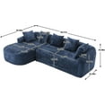 thumbnail image 2 of BISHE 99" Oversized L-Shaped Sectional Sofa with Chaise, 3 Seater Boucle Cloud Couch, Modular Sleeper Sofa for Living Room, Plush Deep Seat Sponge Couch, Left-Hand Facing, Blue, 2 of 9