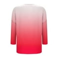 thumbnail image 4 of Gamivast Summer Linen Tops for Women Fashion Gradient Color Casual Long Sleeve Shirts Womens Tops Crew Neck Blouses Vacation Casual Beach Shirts Red XL Clearance Cancel Order, 4 of 5