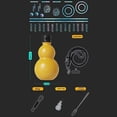 thumbnail image 3 of Chinese Retro-Inspired Gourd Bottle 900ML Gourd Water Bottle,F, 3 of 5
